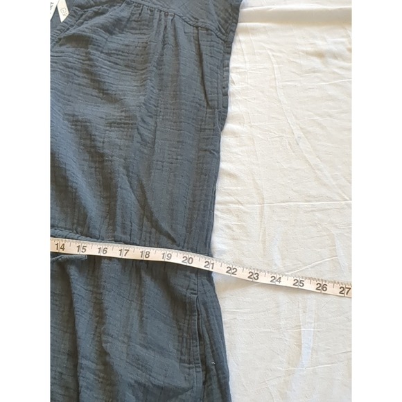 Pact Coastal Double Gauze Midi Dress Tie Front Size Large Charcoal Gray Sz Large - Picture 6 of 10